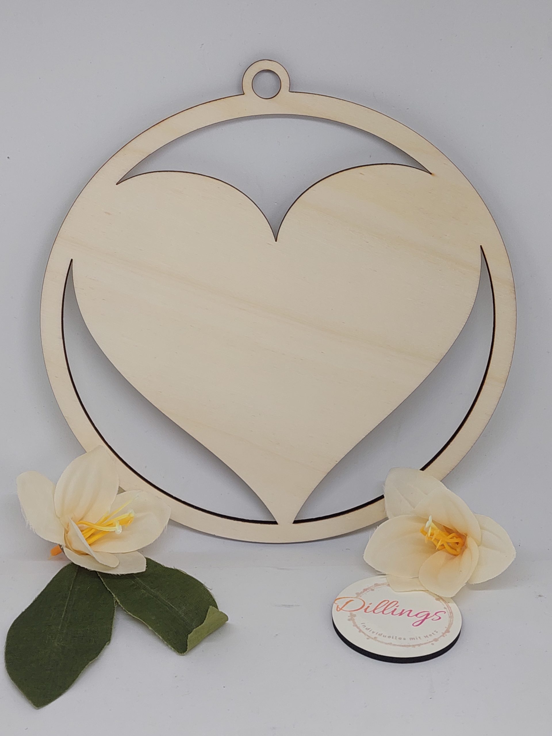 Herzanhänger Holz mit Ring