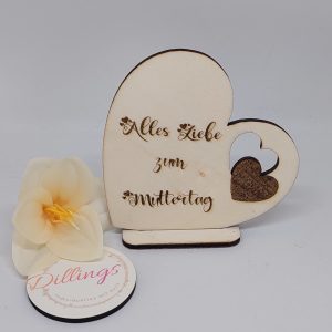 Herzaufsteller Holz klein