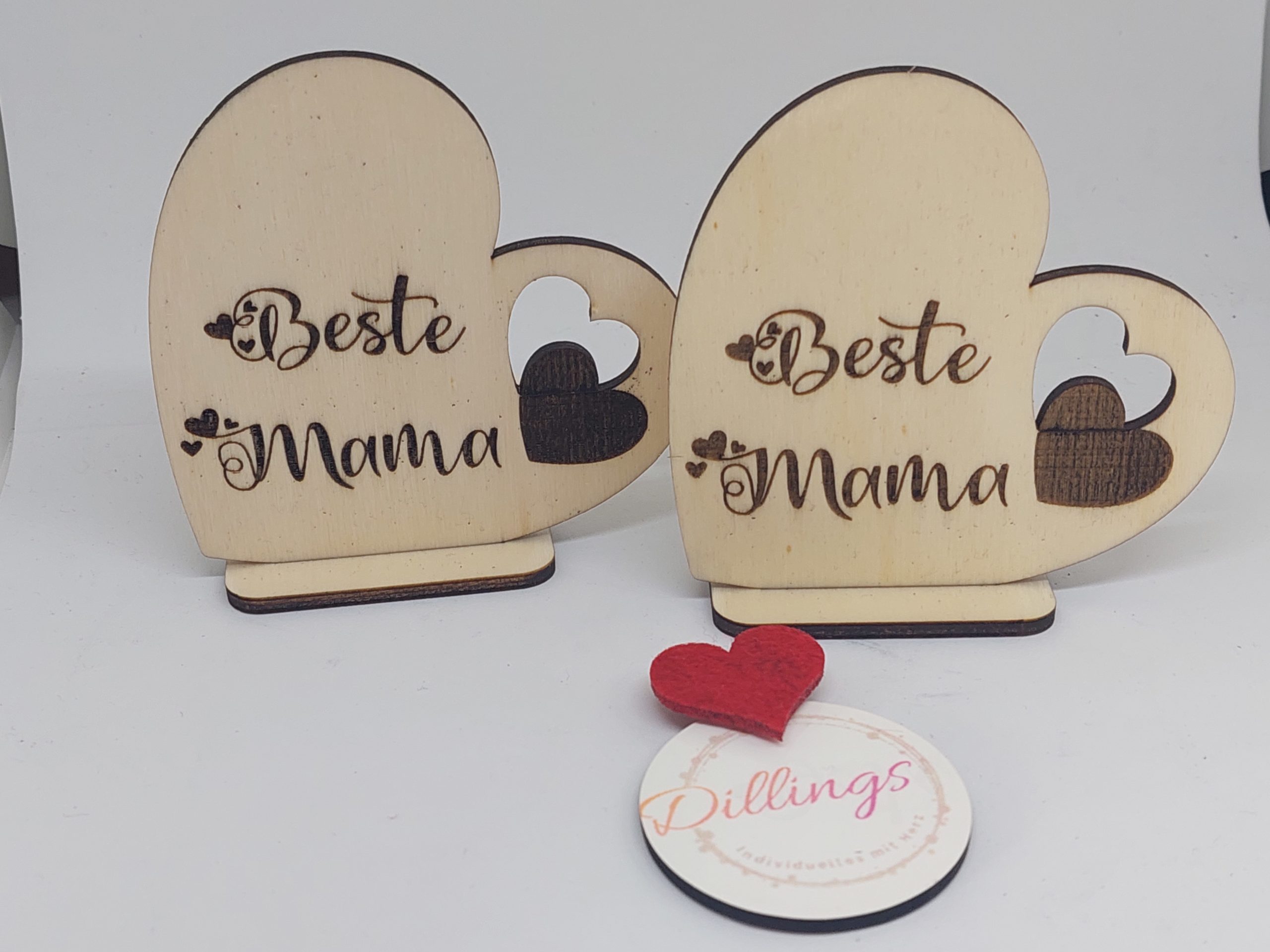 Herzaufsteller Holz klein