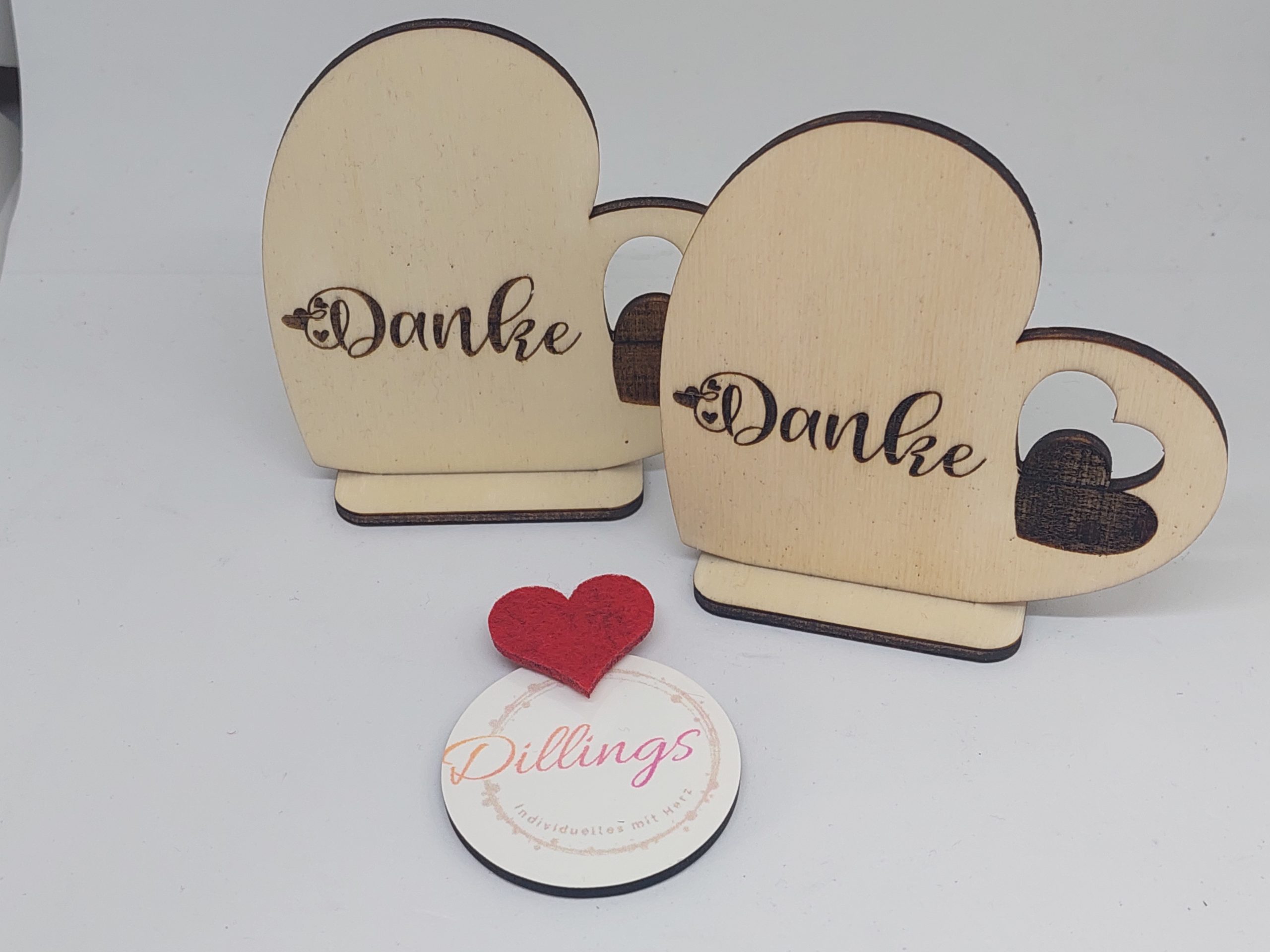 Herzaufsteller Holz klein – Bild 3