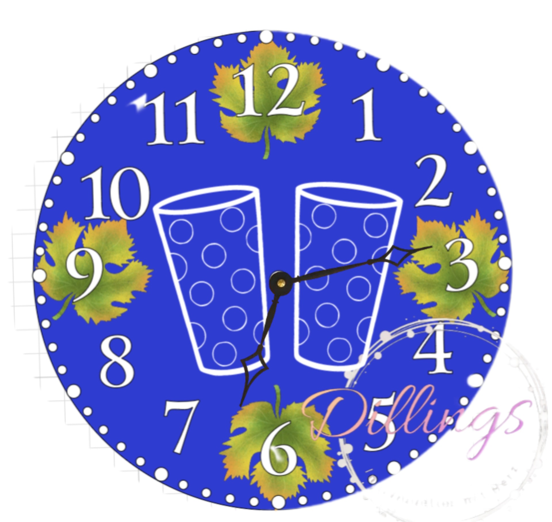 Glaswanduhr Pfälzer Motive