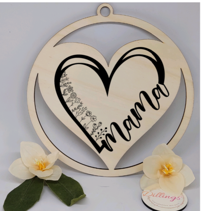 Herzanhänger Holz mit Ring – Bild 3