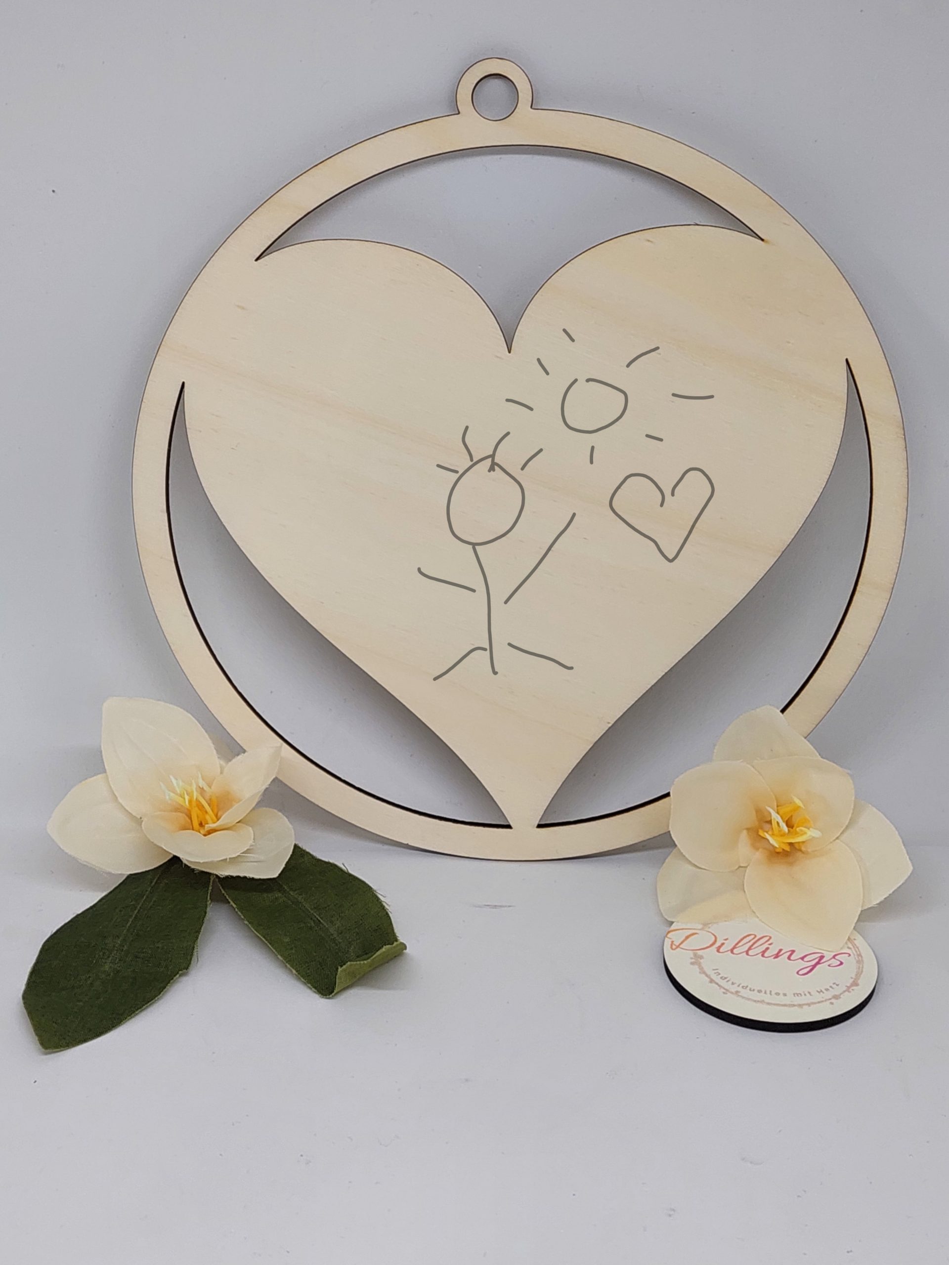 Herzanhänger Holz mit Ring – Bild 5