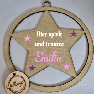 Namensschild aus Holz