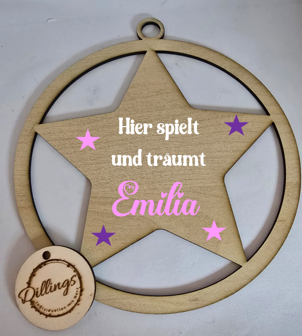 Namensschild aus Holz