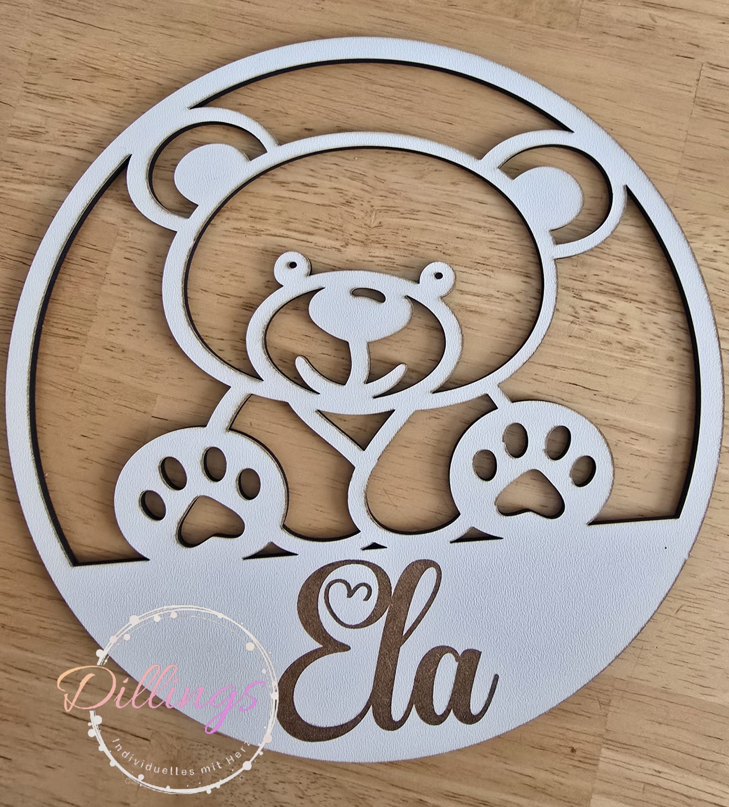 Namensschild aus Holz