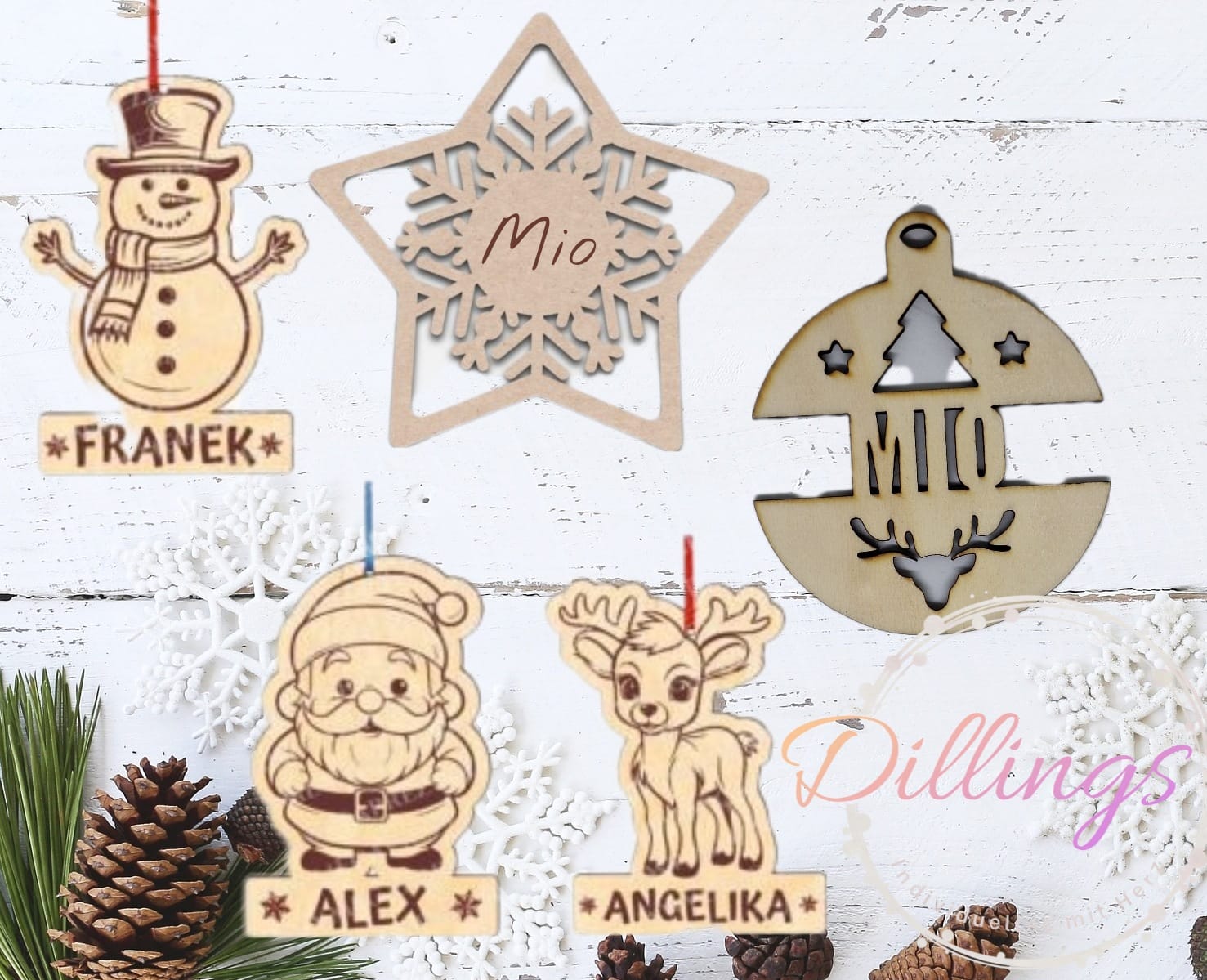 Christbaumanhänger Holz