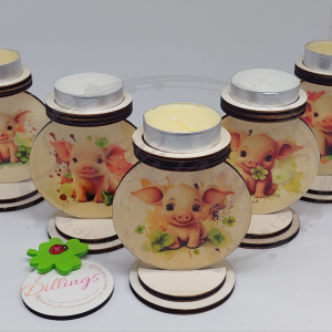 Kerzenhalter/ Teelichthalter aus Holz rund