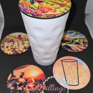 Dubbeglas Deckel Farbig