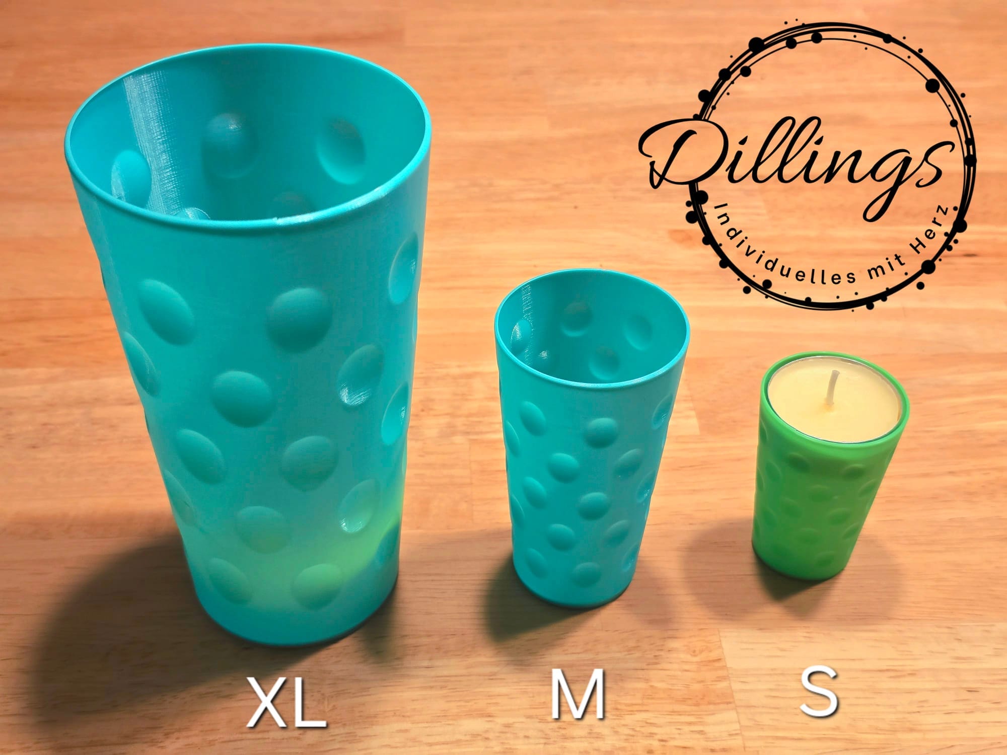 Dubbeglas Windlicht Teelichthalter 3D