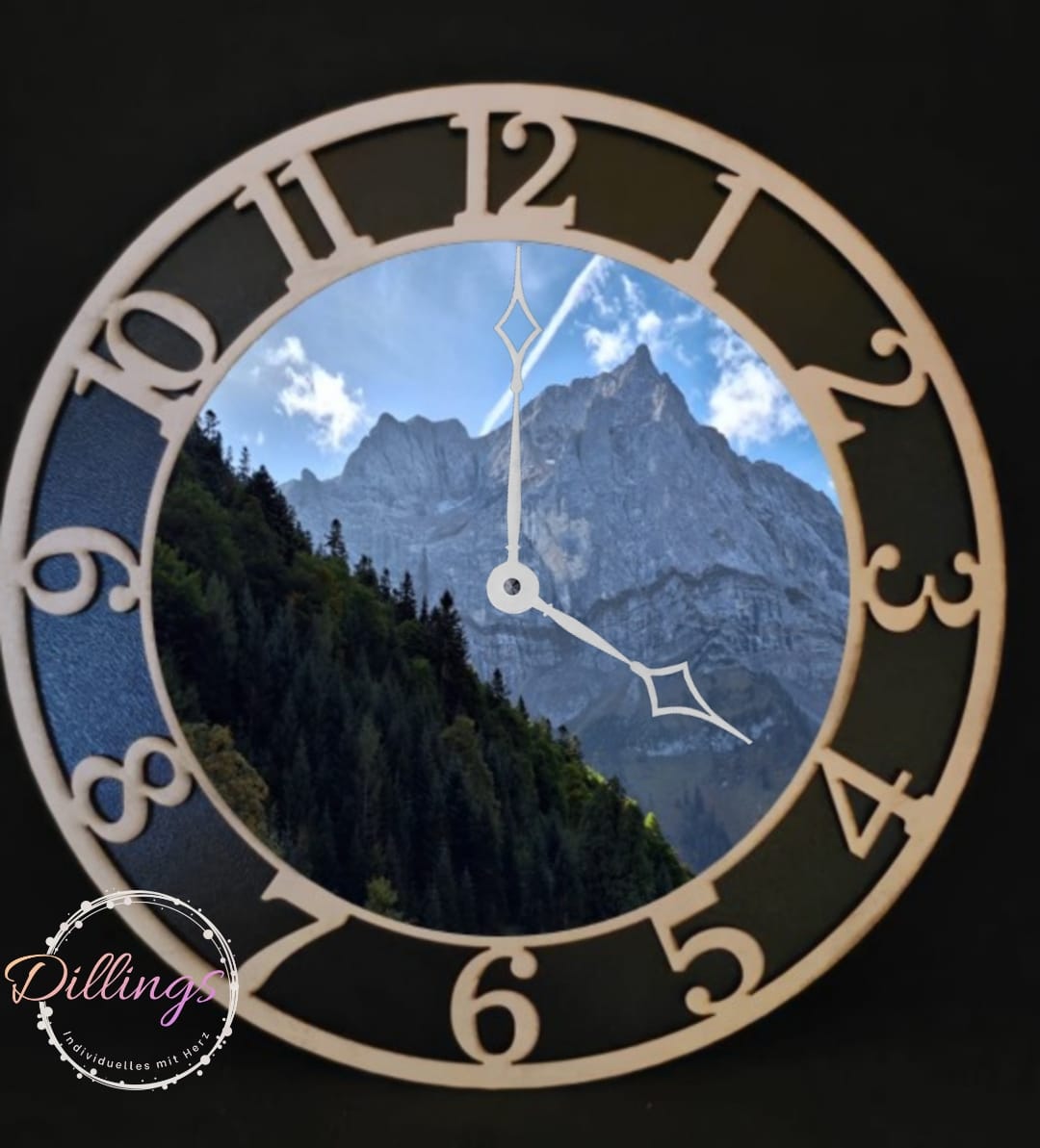 Wanduhr Holz mit Wunschmotiv oder Bild
