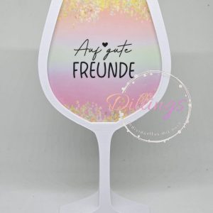 Weinglas 3D mit Wunschtext/Motiv